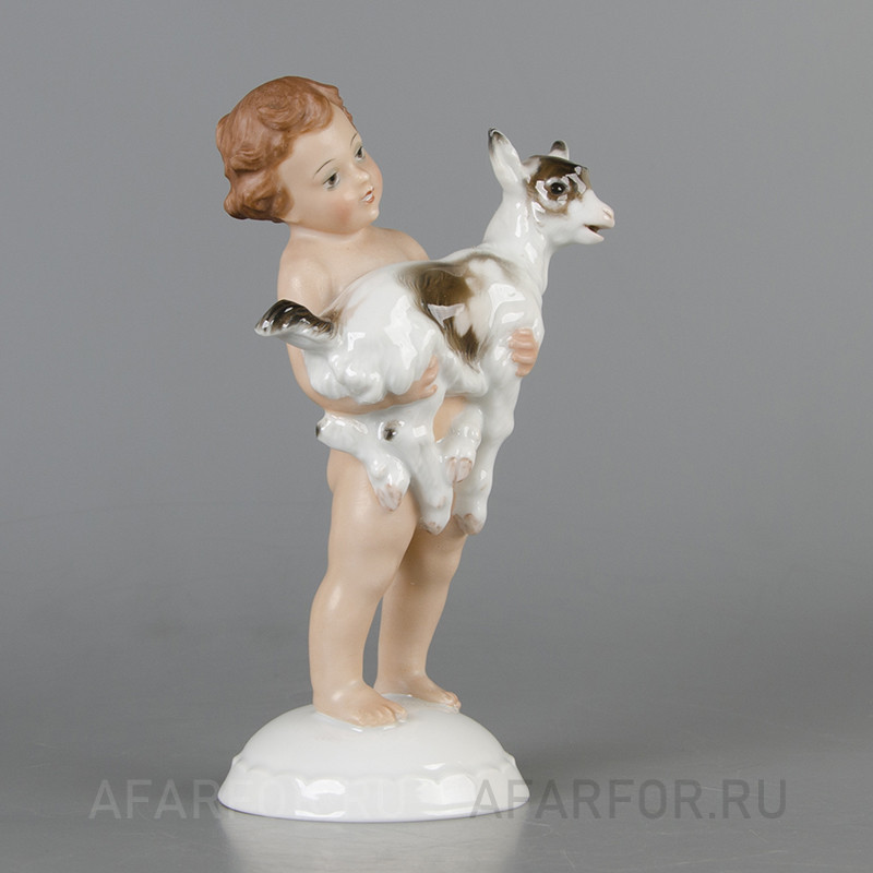 Фарфоровая статуэтка «Мальчик с козлёнком» Rosenthal Германия