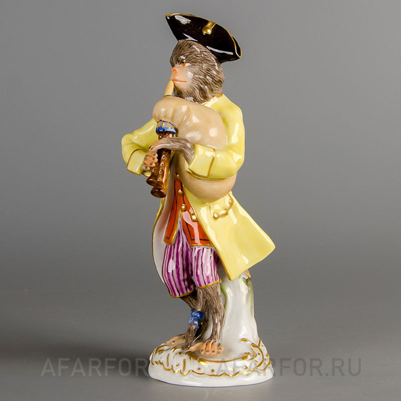 Фарфоровая статуэтка "Обезьяний оркестр. Волынщик" Meissen Германия