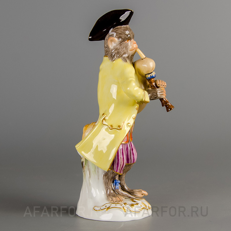Фарфоровая статуэтка "Обезьяний оркестр. Волынщик" Meissen Германия
