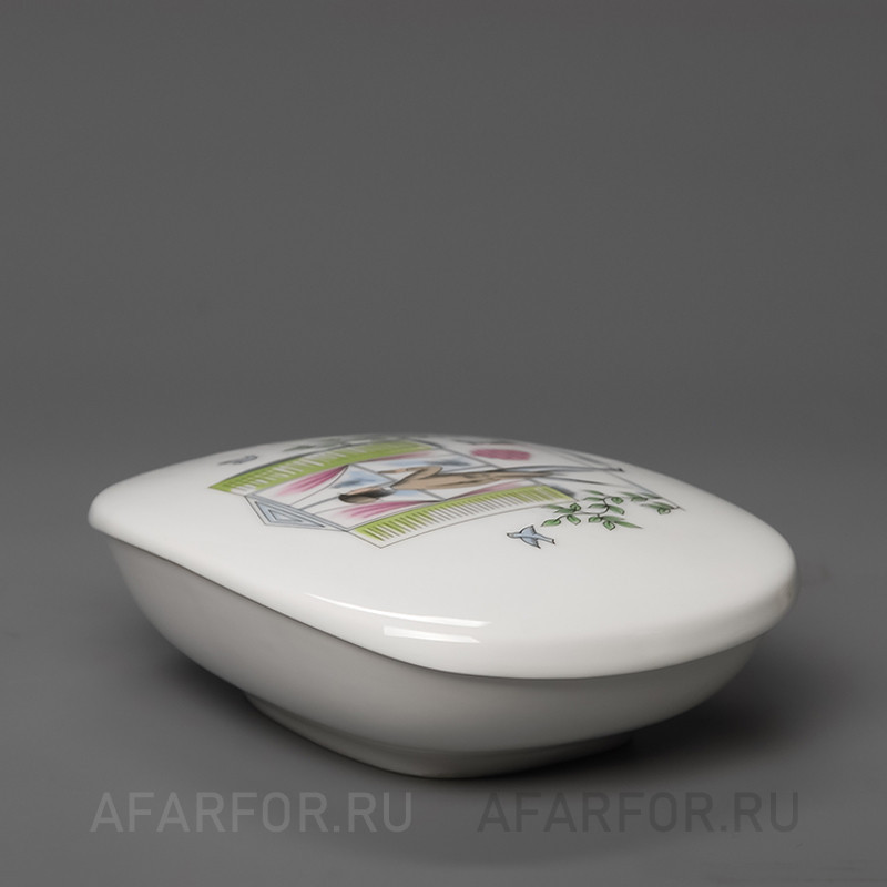Фарфоровая шкатулка для украшений «Подглядывающий Том» Rosenthal Германия