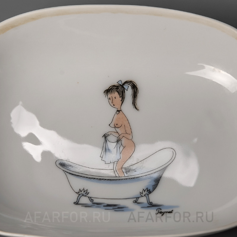 Фарфоровая шкатулка для украшений «Подглядывающий Том» Rosenthal Германия
