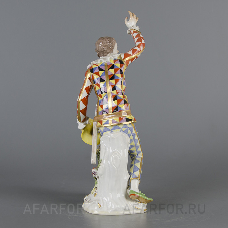 Фарфоровая статуэтка «Арлекин со шляпой» Meissen Германия