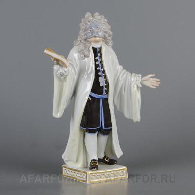 Антикварная фарфоровая статуэтка «Адвокат» Meissen Германия (арт. 1660-2), коллекционный мейсенский фарфор.