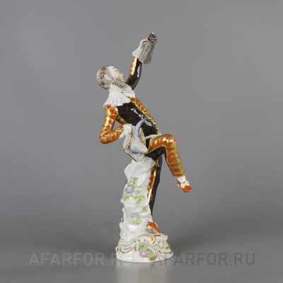 Фарфоровая статуэтка "Арлекин с кружкой" Meissen Германия (арт. 1844-2, фото №17803)