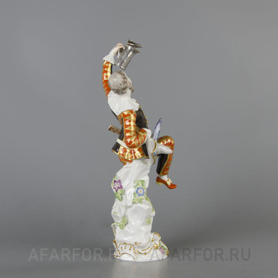 Фарфоровая статуэтка "Арлекин с кружкой" Meissen Германия (арт. 1844-2, фото №17806)