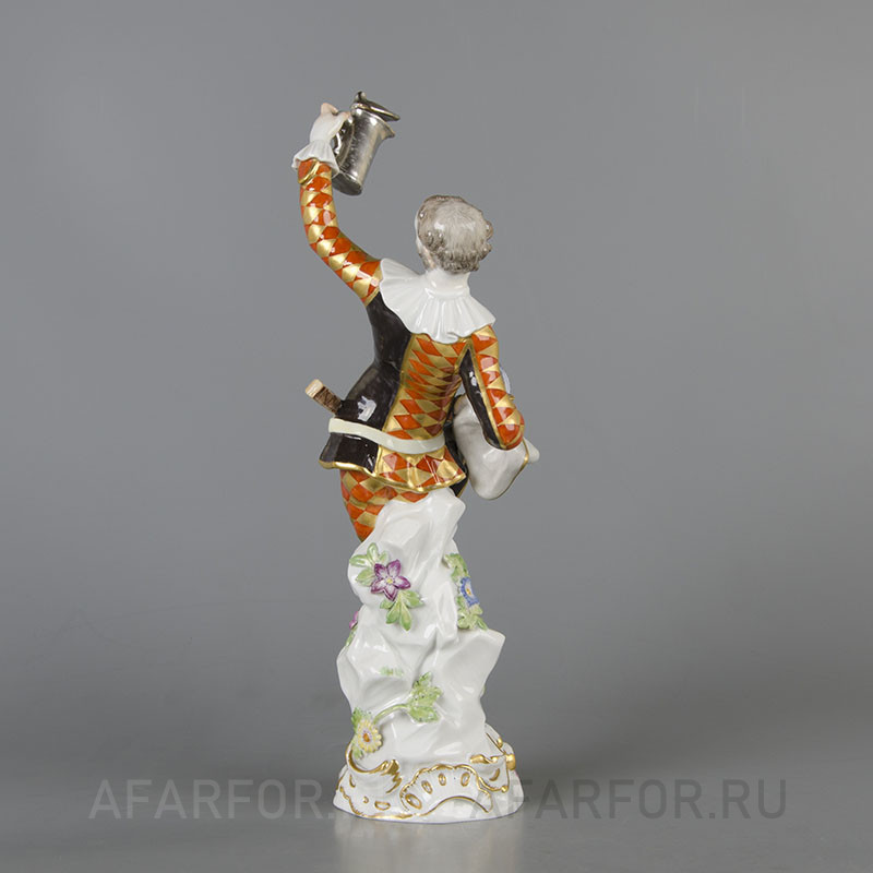 Фарфоровая статуэтка «Арлекин с кружкой» Meissen Германия