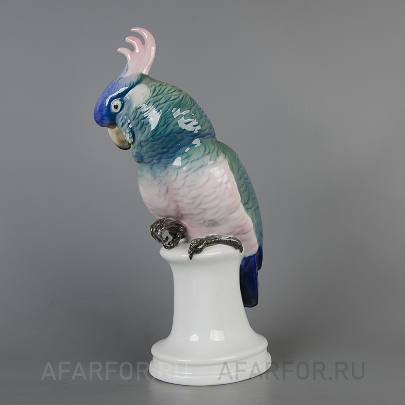 Коллекционная статуэтка из фарфора «Попугай Какаду» Karl Ens Германия (арт. 1935-2), для редкого декора и оригинального подарка.