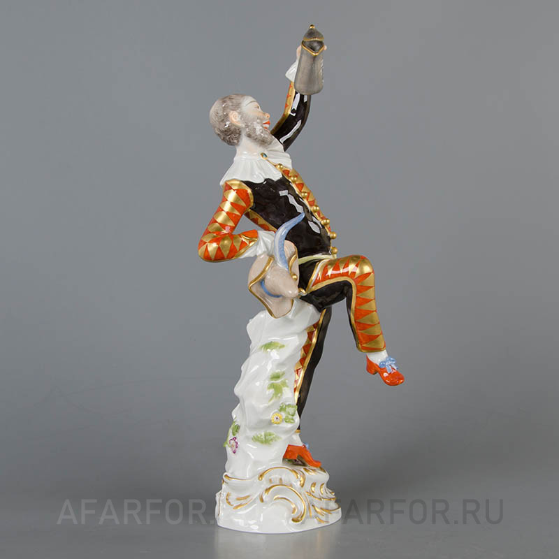 Фарфоровая статуэтка «Арлекин с кружкой» Meissen Германия