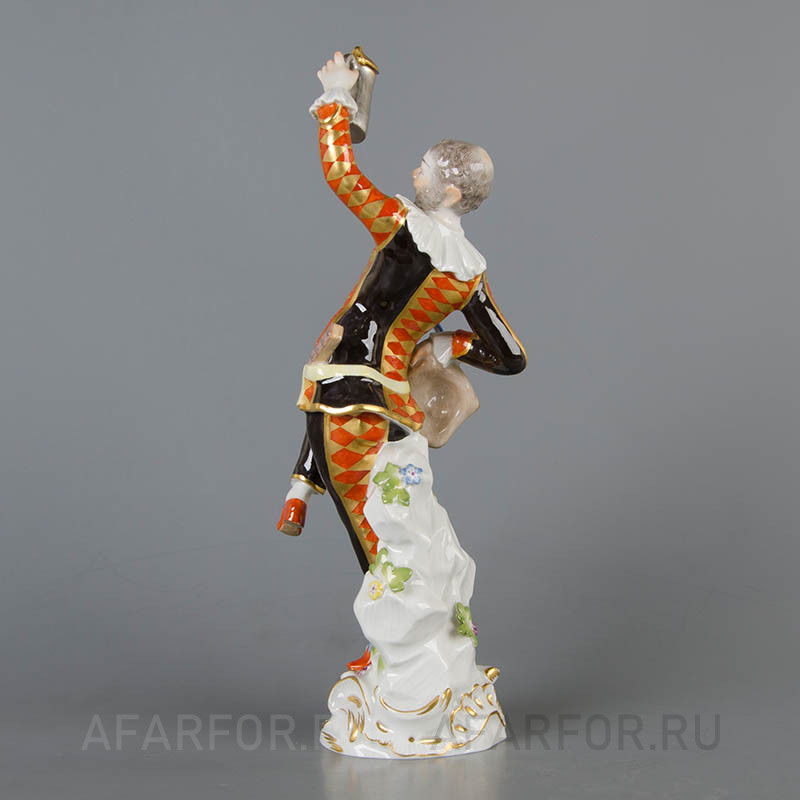 Фарфоровая статуэтка «Арлекин с кружкой» Meissen Германия
