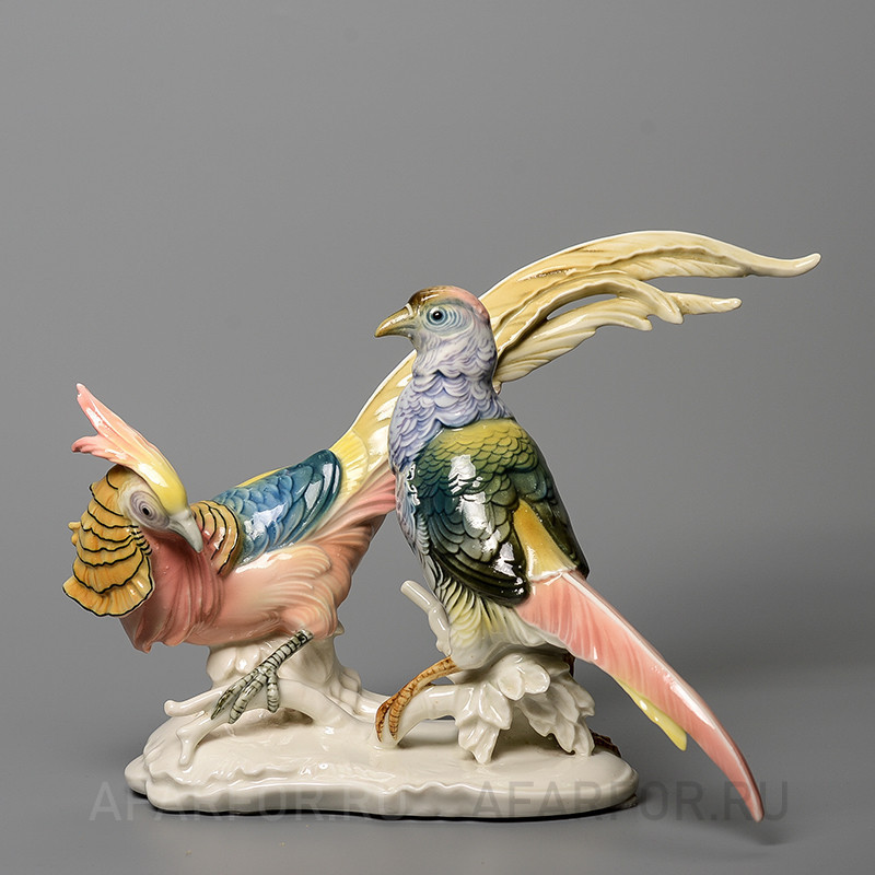 Старинная статуэтка из фарфора «Два фазана» Karl Ens Германия (арт. 1993-3), в коллекцию ценителя искусства.
