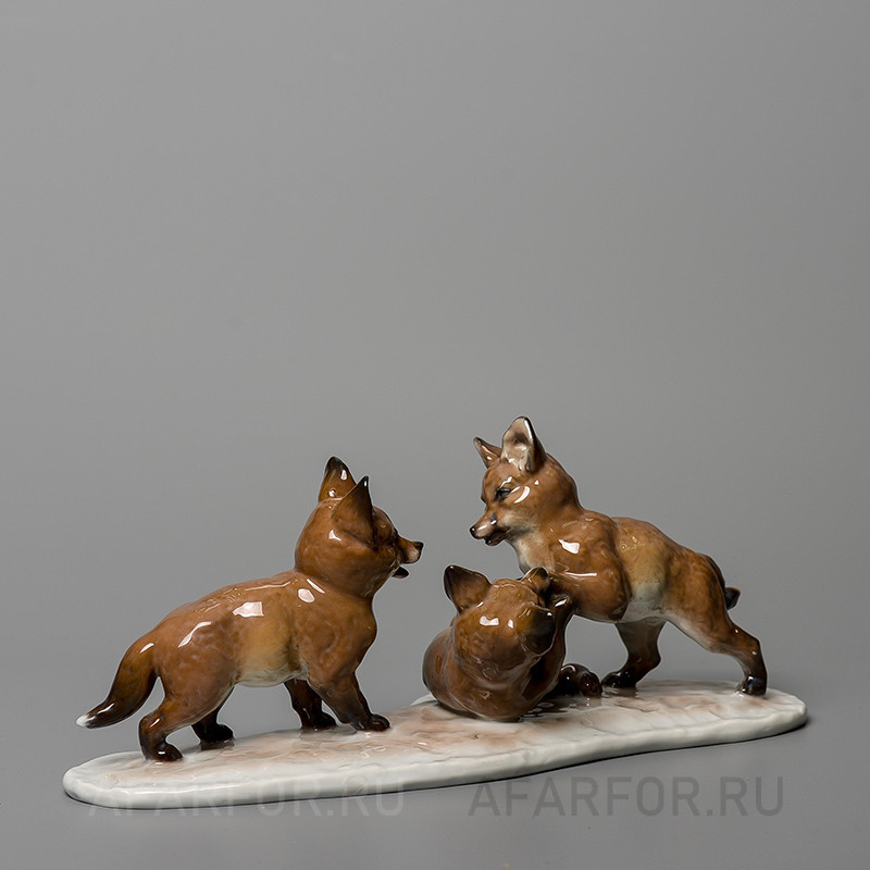 Фарфоровая статуэтка «Три лисёнка» Rosenthal Германия