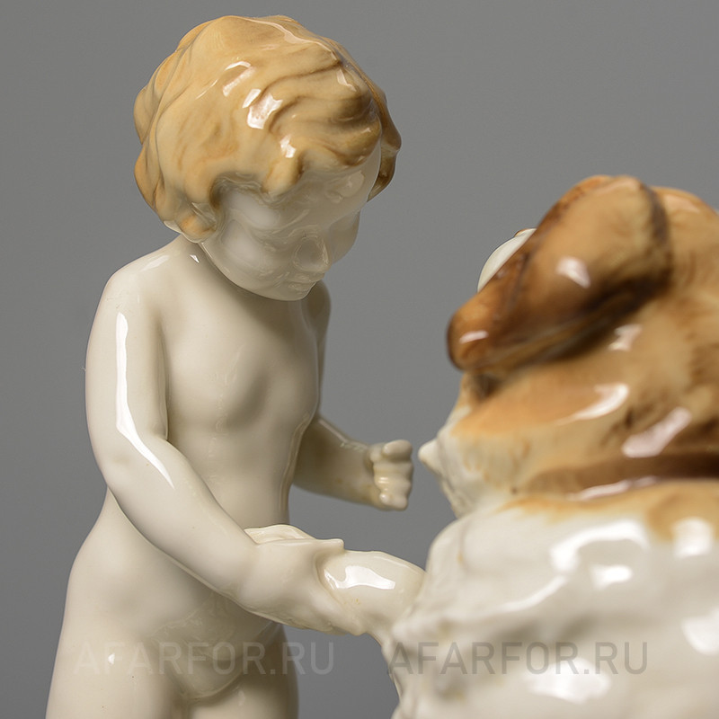 Фарфоровая статуэтка «Дай лапу сенбернар» Rosenthal Германия