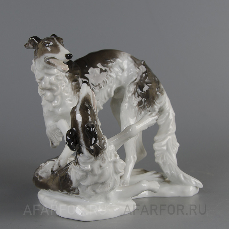 Фарфоровая статуэтка «Играющие Борзые» Rosenthal Германия