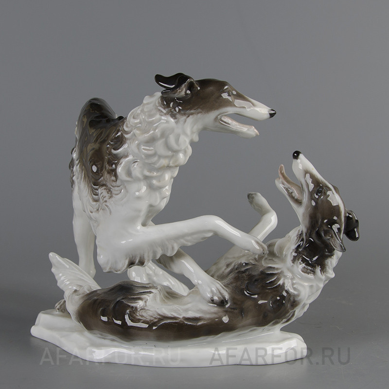 Фарфоровая статуэтка «Играющие Борзые» Rosenthal Германия