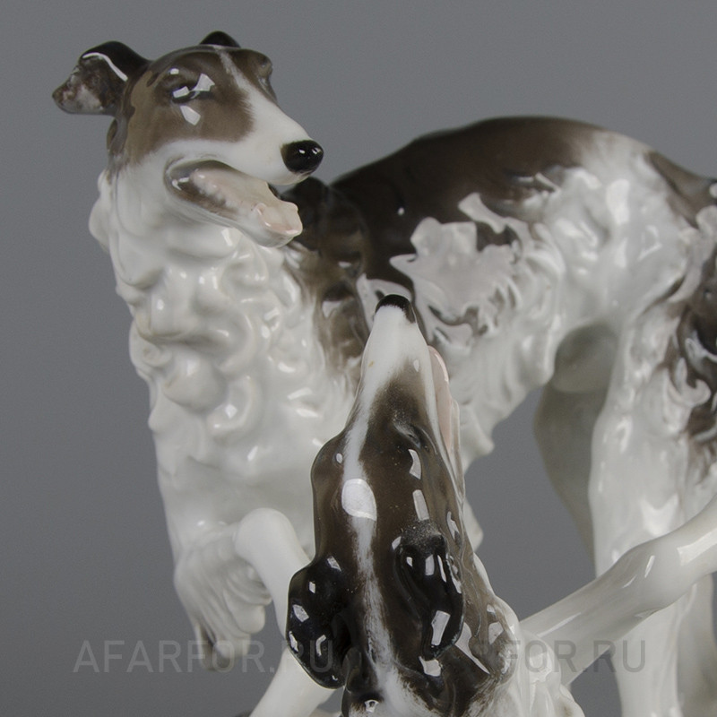 Фарфоровая статуэтка «Играющие Борзые» Rosenthal Германия
