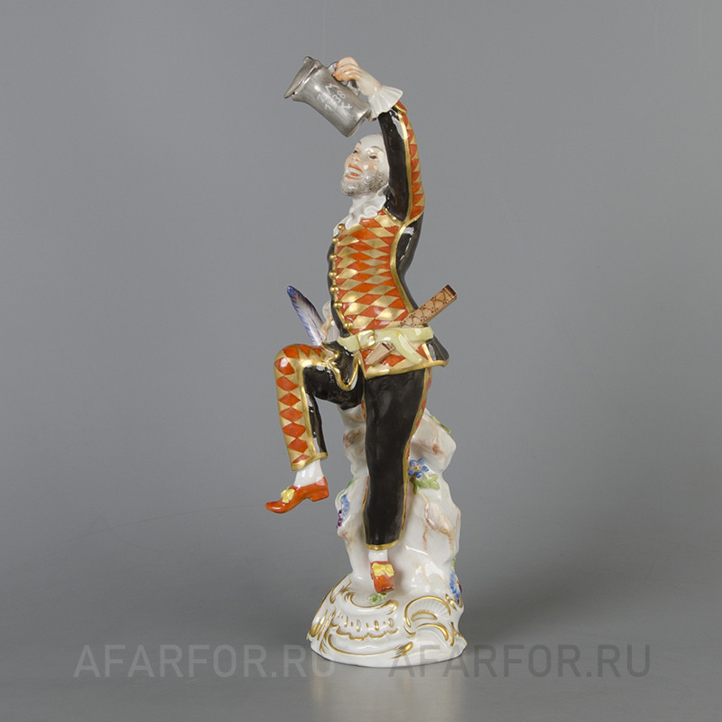 Фарфоровая статуэтка «Арлекин с кружкой» Meissen Германия
