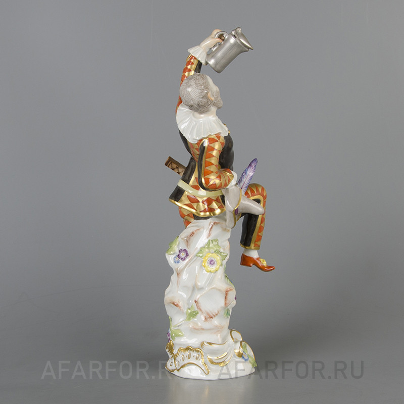 Фарфоровая статуэтка «Арлекин с кружкой» Meissen Германия