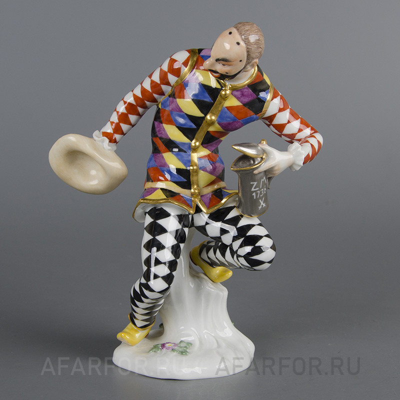 Коллекционная статуэтка из фарфора «Арлекин» Meissen Германия (арт. 1400-2), для дорогого подарка.