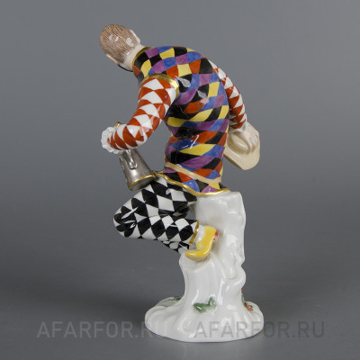 Фарфоровая статуэтка "Арлекин с кружкой" Meissen Германия (арт. 1400-2, фото №21809)