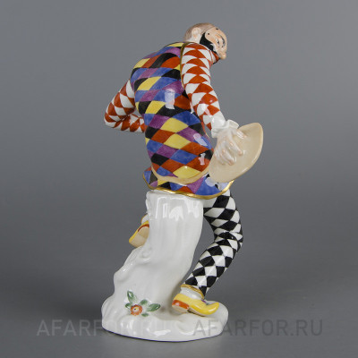 Фарфоровая статуэтка "Арлекин с кружкой" Meissen Германия (арт. 1400-2, фото №21810)