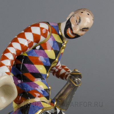 Фарфоровая статуэтка "Арлекин с кружкой" Meissen Германия (арт. 1400-2, фото №21812)