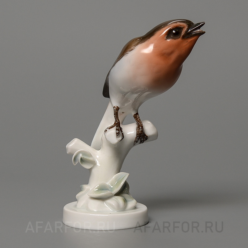 Старинная статуэтка из фарфора «Птичка малиновка», Rosenthal, Германия (арт. 2099-3)