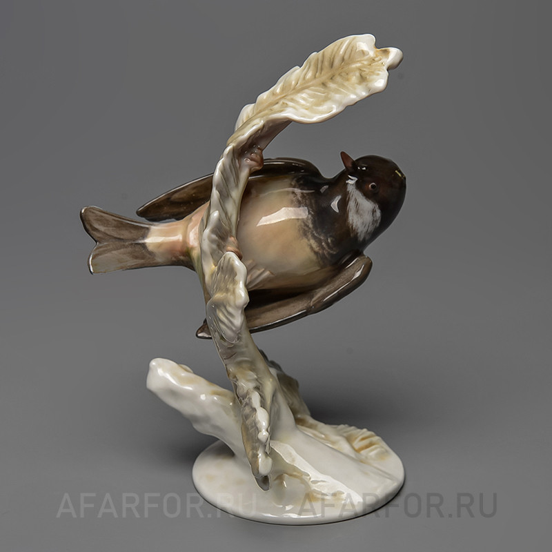 Антикварная статуэтка из фарфора «Птичка синичка» Rosenthal Германия, 1934—1956 гг., Fritz Heidenreich (арт. 1551-3)