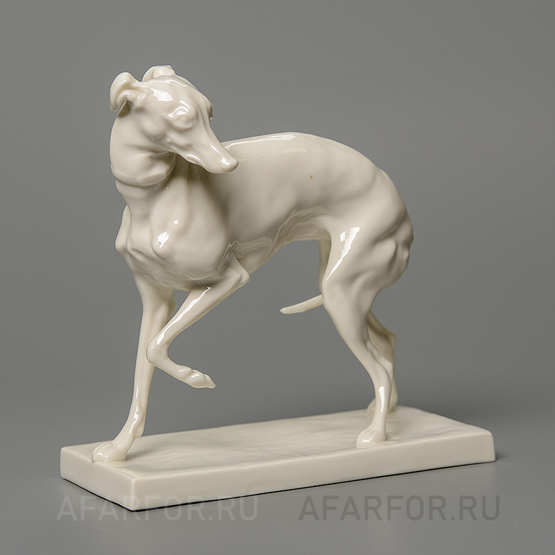 Старинная статуэтка из фарфора «Левретка» Nymphenburg Германия (арт. 2162-3), для дорогого подарка.