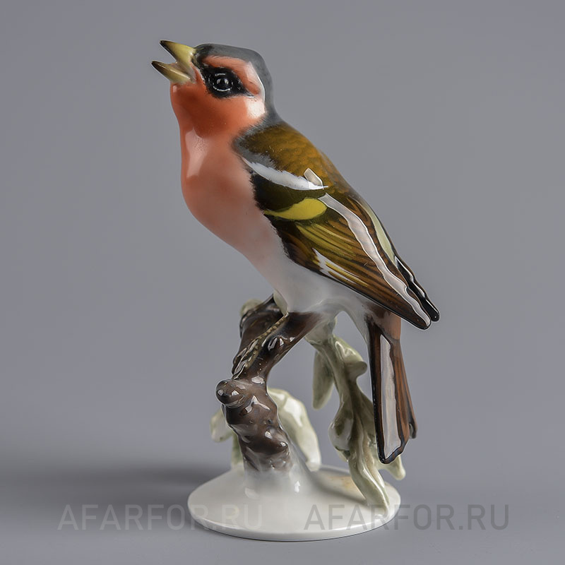 Коллекционная фарфоровая статуэтка «Зяблик» Rosenthal Германия (арт. 1818-3), старинный европейский фарфор.