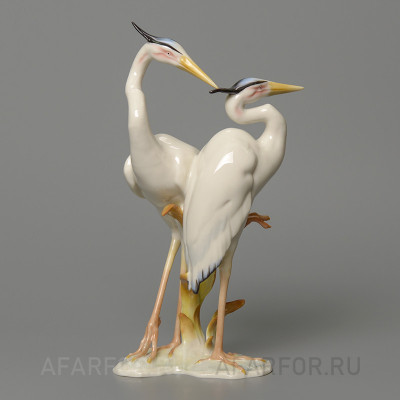 Винтажная статуэтка из фарфора «Две цапли» Hutschenreuther Германия (арт. 2201-3), ценное приобретение для коллекции.
