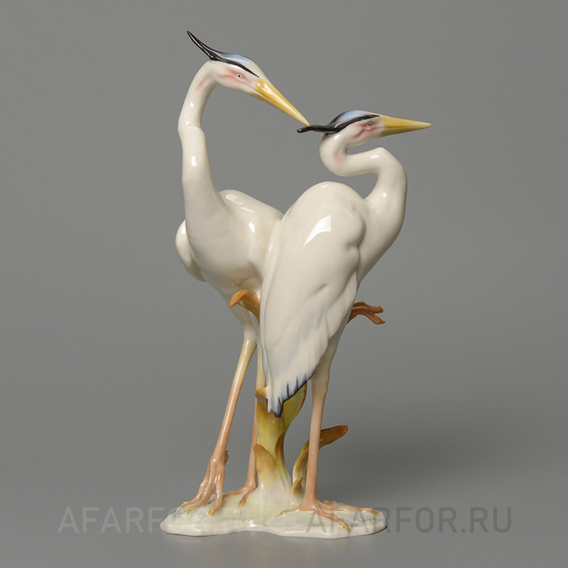 Винтажная статуэтка из фарфора «Две цапли» Hutschenreuther Германия (арт. 2201-3), ценное приобретение для коллекции.