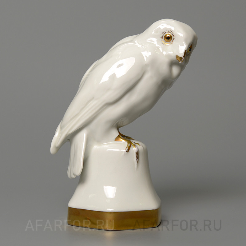 Антикварная белая статуэтка из фарфора «Сова» Hutschenreuther Германия (арт. 2212-3), для инвестиций.