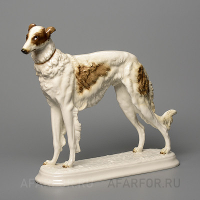 Винтажная статуэтка из фарфора «Русская борзая» Hutschenreuther Германия (арт. 2034-3), скульптор Max Hermann Fritz.