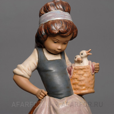 Керамическая статуэтка "Утята в корзинке" Lladro Испания (фото №26859)