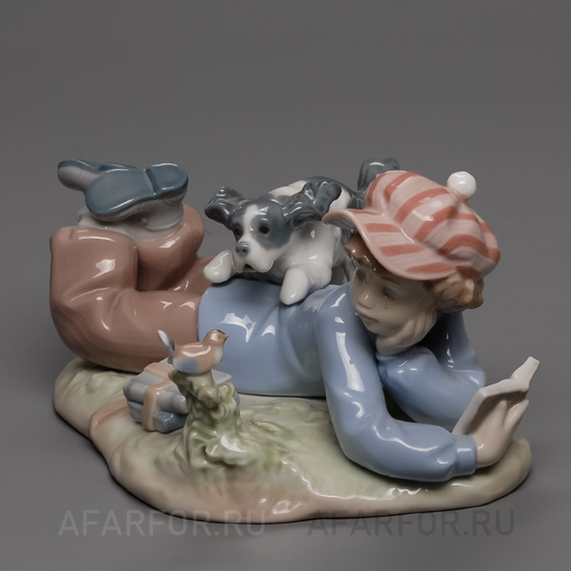 Коллекционная фарфоровая статуэтка «Прерванный урок» Lladro Испания (арт. 857-4), искусство старой Европы.