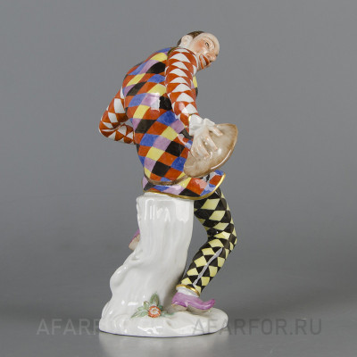 Фарфоровая статуэтка "Арлекин с кружкой" Meissen Германия (арт. 2221-2, фото №27165)
