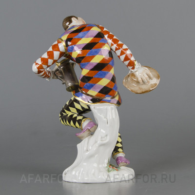 Фарфоровая статуэтка "Арлекин с кружкой" Meissen Германия (арт. 2221-2, фото №27168)