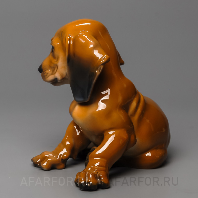 Фарфоровая статуэтка "Щенок Таксы сидит" Rosenthal Германия