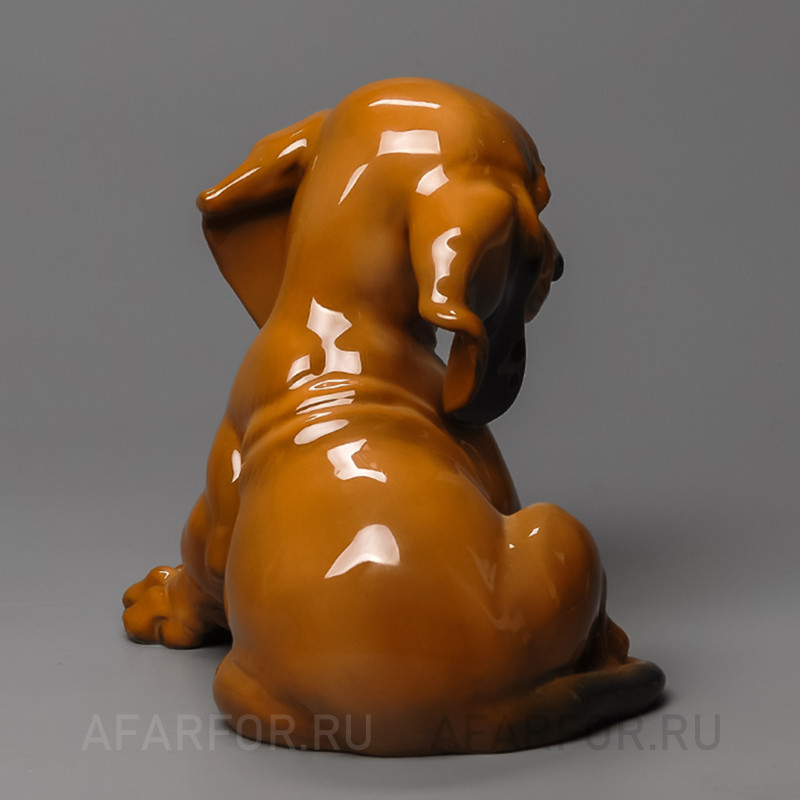 Фарфоровая статуэтка "Щенок Таксы сидит" Rosenthal Германия