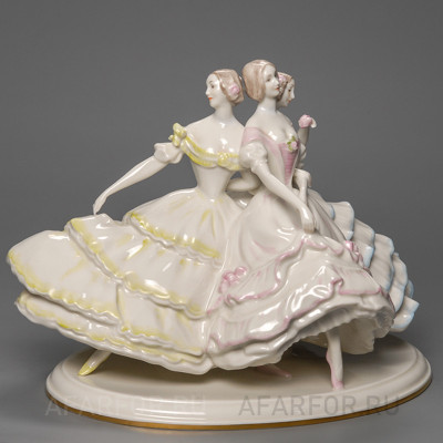 Антикварная белая фарфоровая статуэтка «Танец. Три балерины» Rosenthal Германия (арт. 418-3), для декора и премиум подарка.