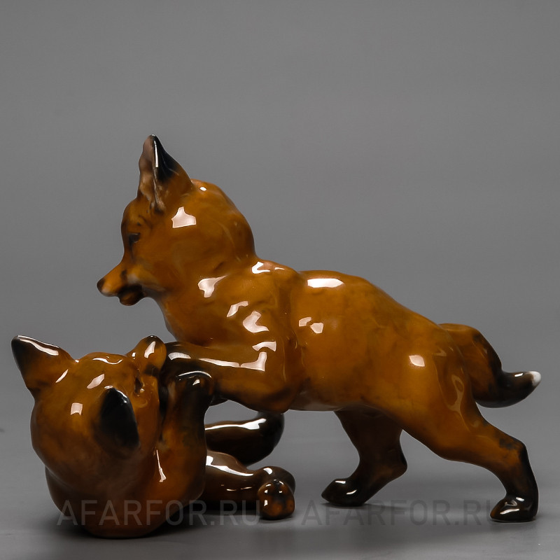 Фарфоровая статуэтка "Играющие лисята" Rosenthal Германия