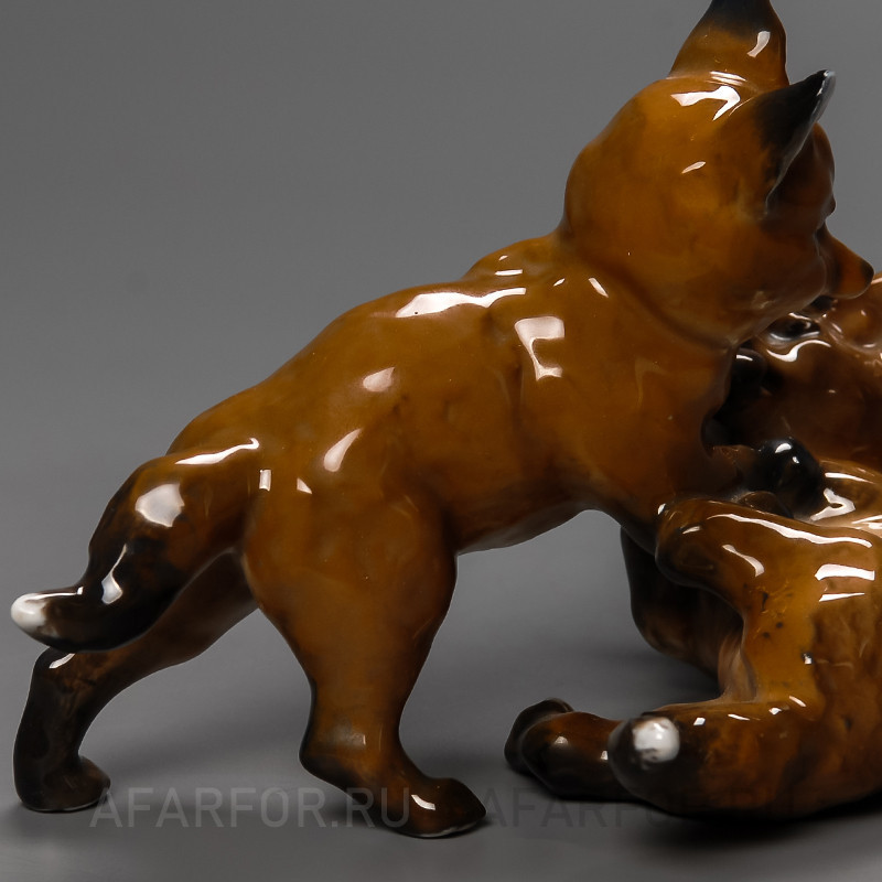 Фарфоровая статуэтка "Играющие лисята" Rosenthal Германия