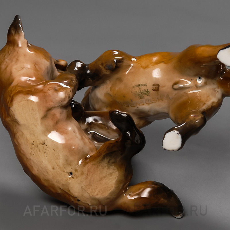 Фарфоровая статуэтка "Играющие лисята" Rosenthal Германия