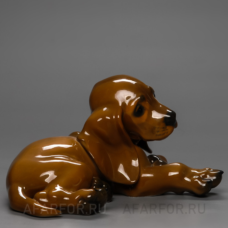 Фарфоровая статуэтка "Щенок Таксы лежит" Rosenthal Германия