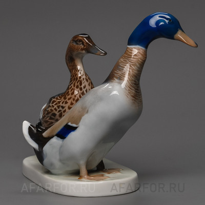 Старинная статуэтка из фарфора «Утка и Селезень» Rosenthal Германия (арт. 539-3).
