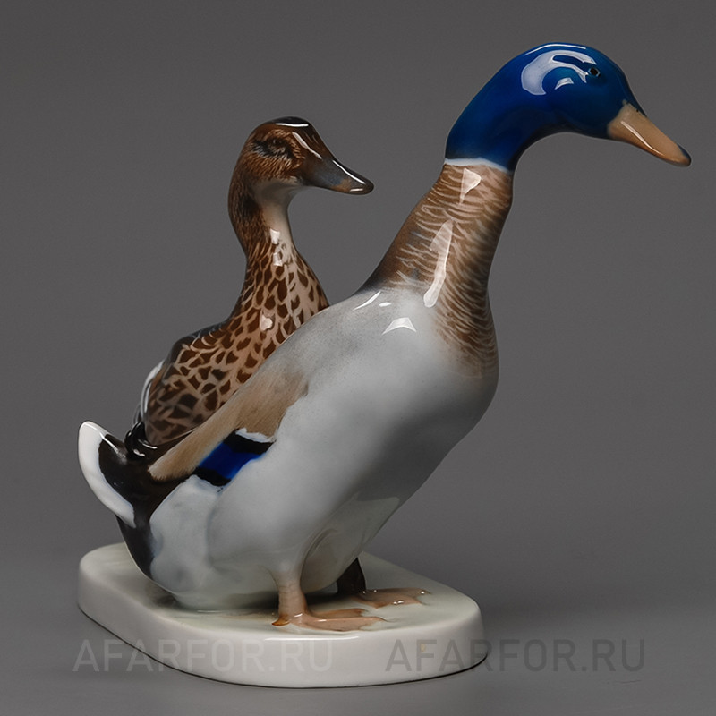Старинная статуэтка из фарфора «Утка и Селезень» Rosenthal Германия (арт. 539-3).