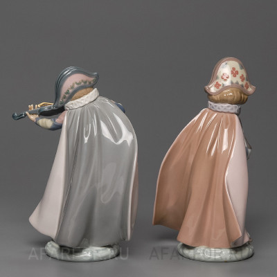 Фарфоровые статуэтки "Арлекины со скрипкой и концертиной" Lladro Испания (фото №32856)
