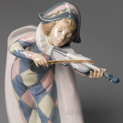 Фарфоровые статуэтки "Арлекины со скрипкой и концертиной" Lladro Испания (фото №32858)
