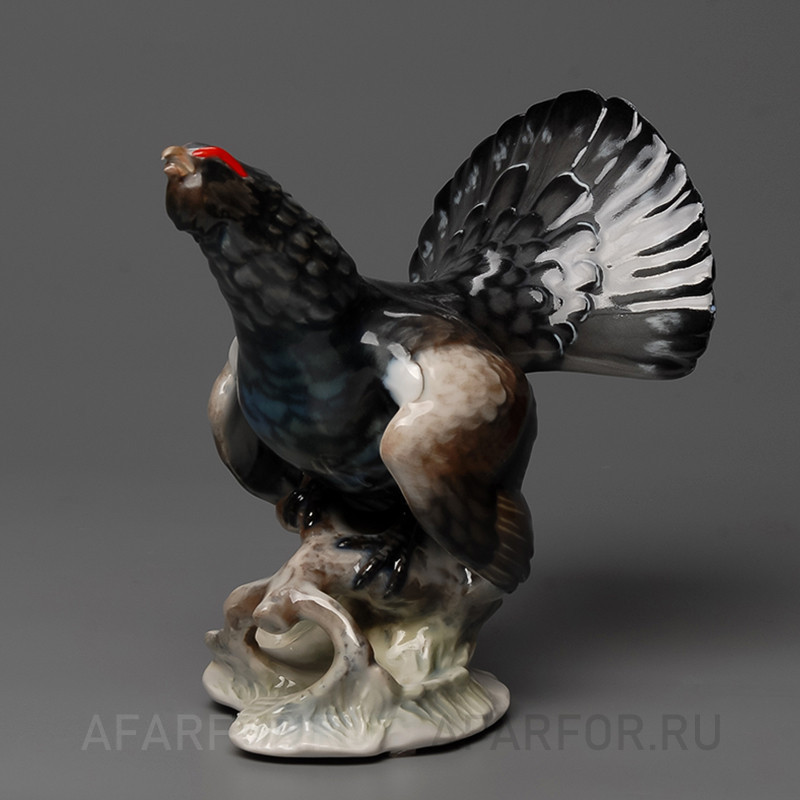 Коллекционная фарфоровая статуэтка «Глухарь» Rosenthal Германия (арт. 825-3), антикварная фигура в подарок охотнику.
