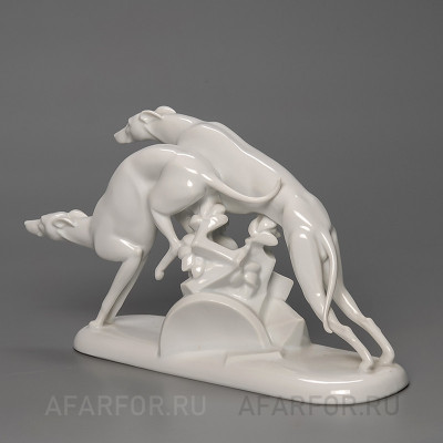 Фарфоровая статуэтка "Погоня. Бегущие борзые" Rosenthal Германия (фото №34180)